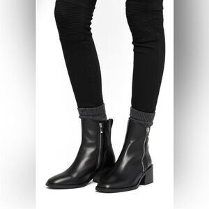 Steve Madden Woman RUTHY Ankle Boot LEATHER Size 6.5 Gothic Grunge Moto